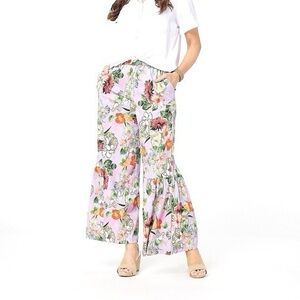 Tolani Collection Medium Purple Floral Wide Leg High-Rise Palazzo Pants NWT